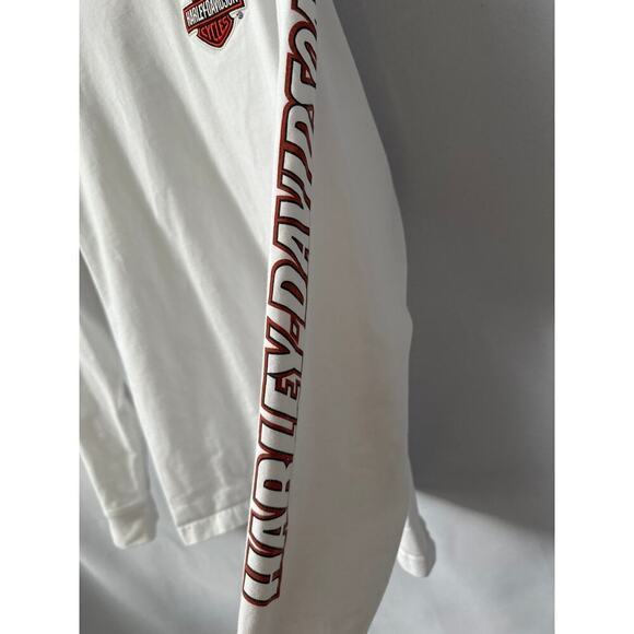 Men’s White Harley-Davidson Long Sleeve Thick White T-Shirt SZ XL - Picture 5 of 7